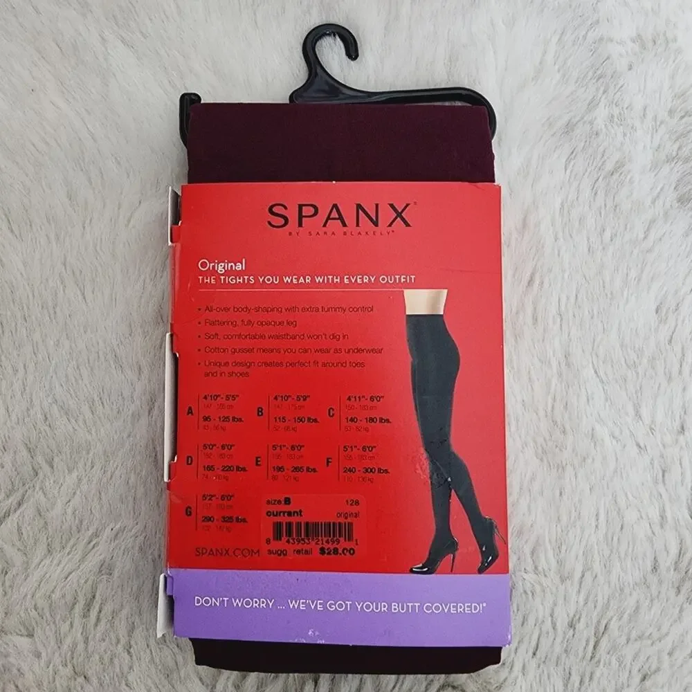 Spanx Tight End Opaque Body Shaping Tights Currant Purple Size B NWT